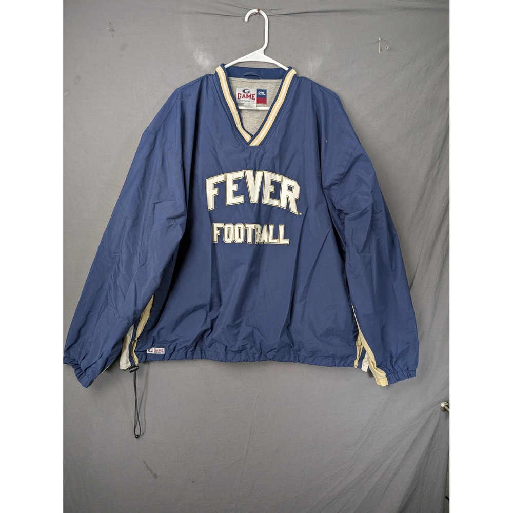 The Game Fever Football Windbreaker Pullover Jacket 2XL Navy Blue